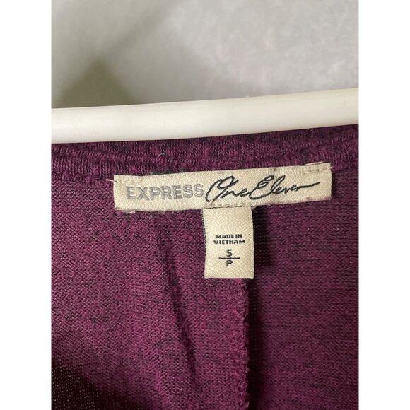 Express One Eleven Womens Small Purple Burgandy V Neck High Low Top Rayon Blend - Picture 3 of 4